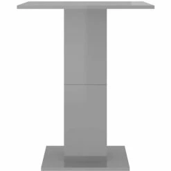 Vente flash 🛒 TRUE DEAL Table De Bistro Gris Brillant 60x60x75 Cm Aggloméré 🎉 -Table haute Boutique 34879162 5