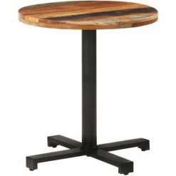 Vente flash 🤩 ASUPERMALL Table De Bistro Ronde Ø70x75 Cm Bois De Recuperation Massif 🎉