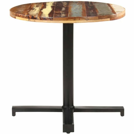 Vente flash 🤩 ASUPERMALL Table De Bistro Ronde Ø70x75 Cm Bois De Recuperation Massif 🎉 4 Vente flash 🤩 ASUPERMALL Table De Bistro Ronde Ø70x75 Cm Bois De Recuperation Massif 🎉 – Image 2