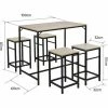 Meilleure affaire 🎁 SiFree® Ensemble Table De Bar Bistrot + 4 Tabourets, Set De 1 Table + 4 Tabourets, Table Mange-debout Table Haute Cuisine ⌛ -Table haute Boutique 35011764 1