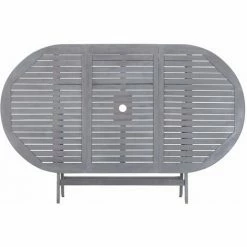 Nouveau 🎉 TRUE DEAL Mobilier à Dîner De Jardin 7 Pcs Bois D'acacia Massif Gris 😀 -Table haute Boutique 35454060 4