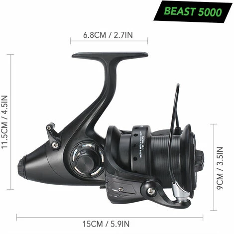 De gros 🔥 LIZARD Moulinet Rotatif 12+1 Bb, Double Moulinets Carpe Traine Avant Et Arriere, Poignees Interchangeables Gauche Et Droite, Modele 5000 💯 7 De gros 🔥 LIZARD Moulinet Rotatif 12+1 Bb, Double Moulinets Carpe Traine Avant Et Arriere, Poignees Interchangeables Gauche Et Droite, Modele 5000 💯 – Image 5