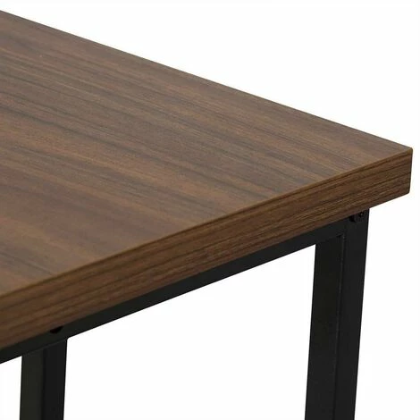 Promo ⌛ HELLOSHOP26 1 X Table De Bar + 2 X Tabourets De Bar Avec 2 étagères En Structure Métallique Et MDF Hêtre Foncé - Beige 🔥 4 Promo ⌛ HELLOSHOP26 1 X Table De Bar + 2 X Tabourets De Bar Avec 2 étagères En Structure Métallique Et MDF Hêtre Foncé - Beige 🔥 – Image 2