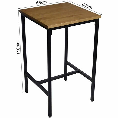 Meilleure affaire 👍 HELLOSHOP26 Table Bistrot 110 Cm En Bois Avec Structure En Métal - Bois ❤️ 4 Meilleure affaire 👍 HELLOSHOP26 Table Bistrot 110 Cm En Bois Avec Structure En Métal - Bois ❤️ – Image 2