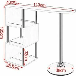 Meilleure affaire 🥰 HELLOSHOP26 Table De Bar Moderne Avec Trois Espaces D'étagères MDF Et Métal Noir - Métal 😍 9 Meilleure affaire 🥰 HELLOSHOP26 Table De Bar Moderne Avec Trois Espaces D'étagères MDF Et Métal Noir - Métal 😍 -Table haute Boutique 35570596 4