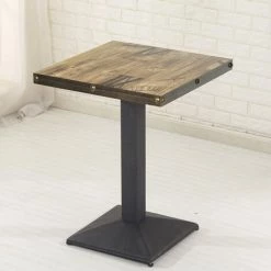 Promo 😉 Aqrau Table Carrée à Jambe Unique De Style Européen Adaptée Aux Bars Et Cuisines 60 * 60 * 75cm 🛒 -Table haute Boutique 35618732 4