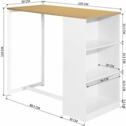 De gros ✨ HOMEINBOX Table Mange-debout Moderne En Bois Pour 2 à 4 Personnes Chêne L120 X L60 X H110cm 2519 😉 -Table haute Boutique 35664823 5
