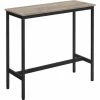 Acheter 🔥 SONGMICS VASAGLE Table De Bar, Table Haute Fine, Table De Cuisine, Table De Salle à Manger, Avec Cadre Métallique Robuste, 100 X 40 X 90 Cm, Montage Facile, Style Industriel, Grège Et Noir LBT010B02 - Grège Et Noir  💯
