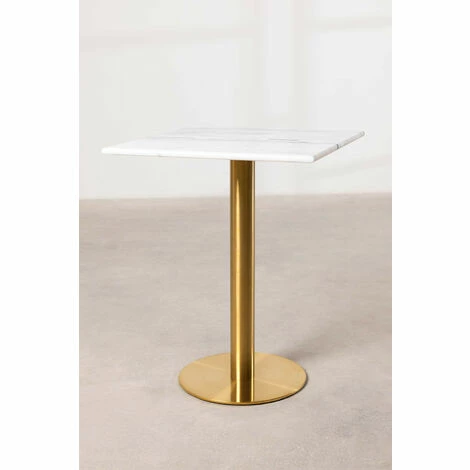 Top 10 🌟 Table De Bar Carrée En Marbre Chack Metallic SKLUM Marbre - Fer Doré - ↔60 Cm Doré Blanc 🎁 5 Top 10 🌟 Table De Bar Carrée En Marbre Chack Metallic SKLUM Marbre - Fer Doré - ↔60 Cm Doré Blanc 🎁 – Image 3