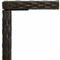 Meilleure vente 🌟 ASUPERMALL Table De Bar De Jardin Marron 70x70x110 Cm Resine Tressee Verre 🌟 -Table haute Boutique 36747175 4