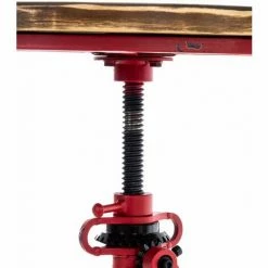 Meilleur prix 😉 DéCOSHOP26 Table Haute En Bois Massif Et Métal Rouge Vieilli Hauteur Réglable Style Industriel - Rougeed 👍 -Table haute Boutique 36789984 3