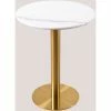 Budget 🥰 Table De Bar Ronde En Marbre Chack Métallisé SKLUM Marbre - Fer Doré - Ø60 Cm Doré Blanc ✨ -Table haute Boutique 36834993 1