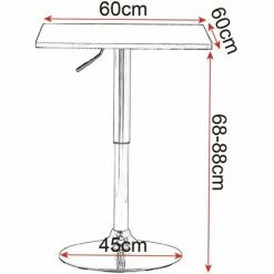 Meilleur prix 🔔 HELLOSHOP26 Table De Bar Carrée Avec Piétement Trompette Réglable En Hauteur Noir - Noir 😍 -Table haute Boutique 36870623 4