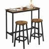 Sortie ❤️ VASAGLE Ensemble De Table Et Tabourets Hauts, Table De Cuisine Avec 2 Chaises De Bar, Pour Salle à Manger, Cadre En Acier, Style Industriel, Marron Rustique Et Noir Par SONGMICS LBT219B01 - Marron Rustique Et Noir 🎉