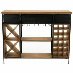 Remise 🎁 Paris Prix - Meuble De Bar 3 Tiroirs "armoire" 121cm Naturel ✨ -Table haute Boutique 36892895 4