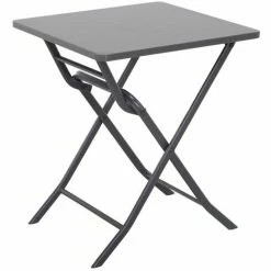 Tout neuf 🛒 Table Bistro Central Park Stacy En Acier Anthracite 60x60cm - Gris 😀