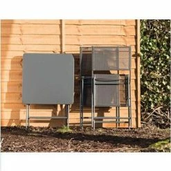 Tout neuf 🛒 Table Bistro Central Park Stacy En Acier Anthracite 60x60cm - Gris 😀 -Table haute Boutique 37011803 5