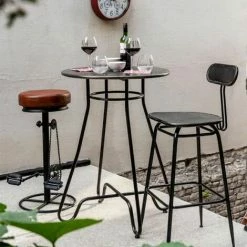 Top 10 🎉 Paris Prix - Table De Bar Design Industriel "amazo" 98cm Noir 😍 -Table haute Boutique 37042036 4