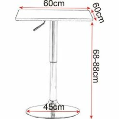 Le moins cher ⌛ WOLTU Table De Bar En MDF Avec Pied. Table Carrée. Hauteur Réglable. 60 X 60cm. Blanc 🛒 9 Le moins cher ⌛ WOLTU Table De Bar En MDF Avec Pied. Table Carrée. Hauteur Réglable. 60 X 60cm. Blanc 🛒 -Table haute Boutique 38232806 4