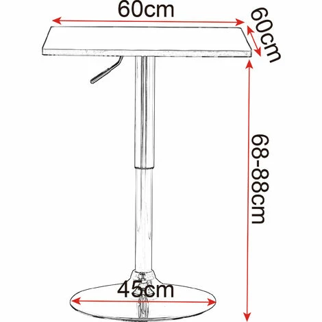 Le moins cher ⌛ WOLTU Table De Bar En MDF Avec Pied. Table Carrée. Hauteur Réglable. 60 X 60cm. Blanc 🛒 6 Le moins cher ⌛ WOLTU Table De Bar En MDF Avec Pied. Table Carrée. Hauteur Réglable. 60 X 60cm. Blanc 🛒 – Image 4