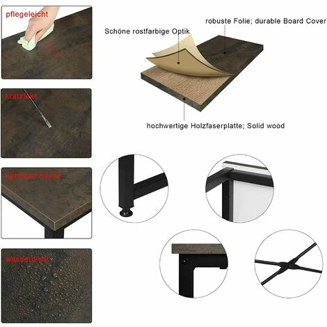 Acheter 🧨 WOLTU 1 X Table De Bar. Table De Bistrot. Table à Manger. Structure En Métal. Plateau En MDF. 140x40x100 Cm. Noir+Rouille 🎉 6 Acheter 🧨 WOLTU 1 X Table De Bar. Table De Bistrot. Table à Manger. Structure En Métal. Plateau En MDF. 140x40x100 Cm. Noir+Rouille 🎉 – Image 4