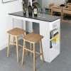 Coupon 🔔 WYCTIN Hofuton Table De Bar Debout Avec Etageres Salon Salle à Manger, 115*50*103CM, Blanc + Noir ✨ -Table haute Boutique 39419651 1