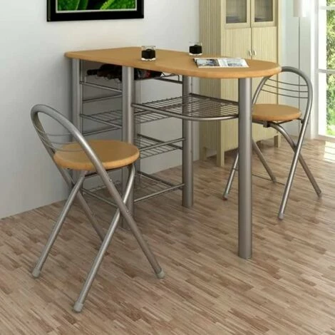 Le moins cher 👍 HAPPYSHOPPING Ensemble De Table Et De Chaises De Bar / Cuisine Bois 😀 4 Le moins cher 👍 HAPPYSHOPPING Ensemble De Table Et De Chaises De Bar / Cuisine Bois 😀 – Image 2