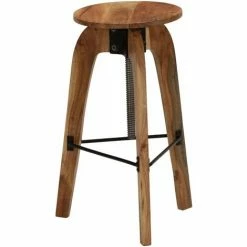 Sortie 🔔 HAPPYSHOPPING Chaises De Bar 2 Pcs Bois D'acacia Solide 🥰 -Table haute Boutique 39454432 4