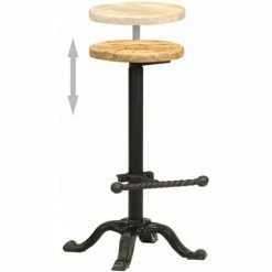 De gros ⌛ HAPPYSHOPPING Chaises De Bar 2 Pcs Bois De Manguier Solide 😉 -Table haute Boutique 39457351 3