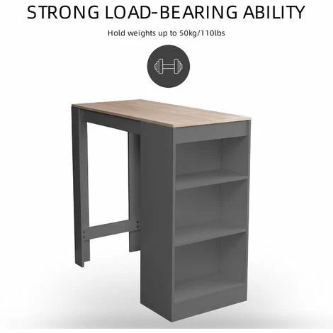 Vente flash 👍 IKAYAA Table De Bar Hauteur Comptoir En Bois Table A Manger Ensemble Table De Comptoir Avec 3 Etageres De Rangement Cadre En Metal Pour Bar De Cuisine, Kaki - Kaki ✔️ 7 Vente flash 👍 IKAYAA Table De Bar Hauteur Comptoir En Bois Table A Manger Ensemble Table De Comptoir Avec 3 Etageres De Rangement Cadre En Metal Pour Bar De Cuisine, Kaki - Kaki ✔️ – Image 5