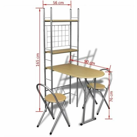 Nouveau ✨ ASUPERMALL Jeu De Bar Petit-dejeuner Pliable Avec 2 Chaises 💯 6 Nouveau ✨ ASUPERMALL Jeu De Bar Petit-dejeuner Pliable Avec 2 Chaises 💯 – Image 4