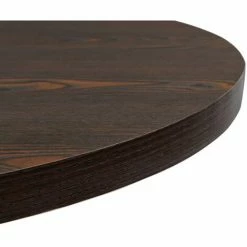 Meilleur prix 😍 HAPPYSHOPPING Table De Bistro MDF Et Acier Rond 80 X 75 Cm Frene Fonce 👍 -Table haute Boutique 39700907 2