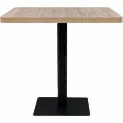 De gros 🎁 HAPPYSHOPPING Table De Bistro MDF Et Acier Carre 80x80x75 Cm Couleur De Chene 👏 -Table haute Boutique 39700936 2