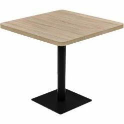 De gros 🎁 HAPPYSHOPPING Table De Bistro MDF Et Acier Carre 80x80x75 Cm Couleur De Chene 👏 -Table haute Boutique 39700936 3