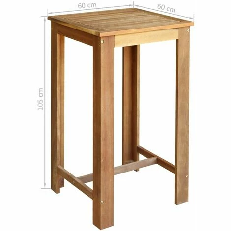 Coupon 😍 HAPPYSHOPPING Table Et Tabourets De Bar 3 Pcs Bois D'acacia Massif 🤩 7 Coupon 😍 HAPPYSHOPPING Table Et Tabourets De Bar 3 Pcs Bois D'acacia Massif 🤩 – Image 5