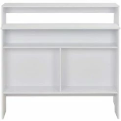 Bon marché ⭐ HAPPYSHOPPING Table De Bar Avec 2 Dessus De Table Blanc 130 X 40 X 120 Cm 🤩 -Table haute Boutique 39709613 5