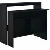 Nouveau 🛒 HAPPYSHOPPING Table De Bar Avec 2 Dessus De Table Noir 130 X 40 X 120 Cm 👏 -Table haute Boutique 39709616 1