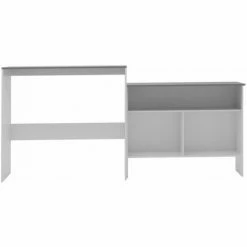 Les meilleures critiques de 👍 HAPPYSHOPPING Table De Bar Avec 2 Dessus De Table Blanc Et Gris 130x40x120 Cm 💯 -Table haute Boutique 39709628 3