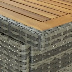 Remise 🎁 ASUPERMALL Ensemble De Bar 3 Pcs Resine Tressee Gris 👏 -Table haute Boutique 39744269 2