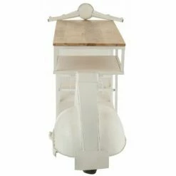 Promo 👍 Paris Prix - Table De Bar & Range-bouteilles "scooter" 180cm Blanc 👏 -Table haute Boutique 39780310 4