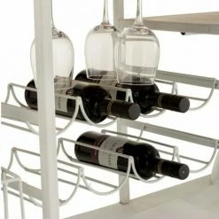 Promo 👍 Paris Prix - Table De Bar & Range-bouteilles "scooter" 180cm Blanc 👏 -Table haute Boutique 39780310 5