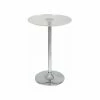 Promo 🌟 M-S Table De Bar 60 Cm Avec Plateau En Verre Et Pied Acier ⌛ -Table haute Boutique 40092384 1