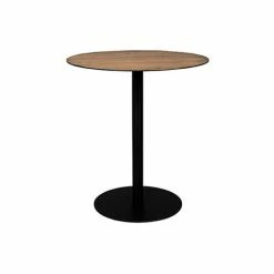 Le moins cher 🤩 DUTCHBONE Table De Bar Ronde 75x93 Cm Décor Chêne Et Métal - BRAZA 🔥