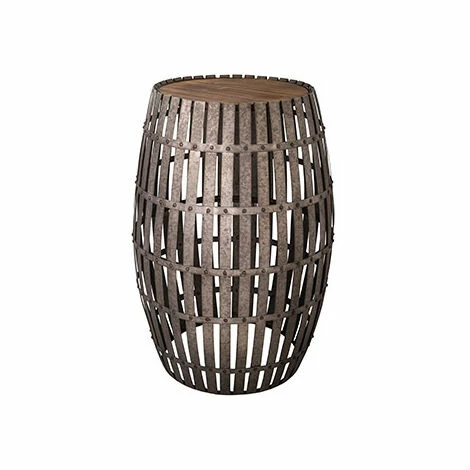 De gros 🧨 M-S Tonneau De Bar Ajouré 52x100 Cm En Zinc Et Sapin ✔️ 3 De gros 🧨 M-S Tonneau De Bar Ajouré 52x100 Cm En Zinc Et Sapin ✔️