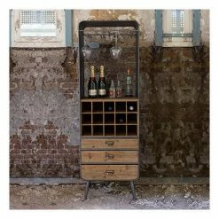 Acheter 😉 DUTCHBONE Buffet Bar 56x38x170 Cm En Sapin Naturel Et Noir 🔔