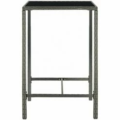 Grosses soldes 🧨 HAPPYSHOPPING Table De Bar De Jardin Gris 70x70x110cm Resine Tressee Et Verre 🧨 9 Grosses soldes 🧨 HAPPYSHOPPING Table De Bar De Jardin Gris 70x70x110cm Resine Tressee Et Verre 🧨 -Table haute Boutique 40267347 3