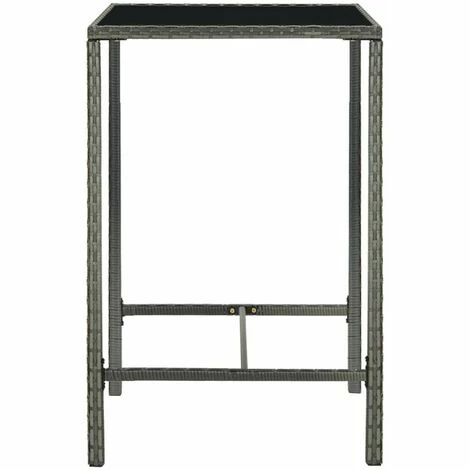 Grosses soldes 🧨 HAPPYSHOPPING Table De Bar De Jardin Gris 70x70x110cm Resine Tressee Et Verre 🧨 5 Grosses soldes 🧨 HAPPYSHOPPING Table De Bar De Jardin Gris 70x70x110cm Resine Tressee Et Verre 🧨 – Image 3