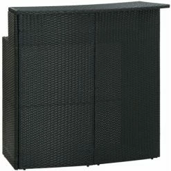 Top 10 🛒 HAPPYSHOPPING Table De Bar De Jardin Noir 120x55x110 Cm Resine Tressee 🤩