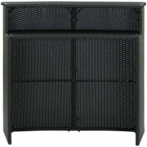 Top 10 🛒 HAPPYSHOPPING Table De Bar De Jardin Noir 120x55x110 Cm Resine Tressee 🤩 4 Top 10 🛒 HAPPYSHOPPING Table De Bar De Jardin Noir 120x55x110 Cm Resine Tressee 🤩 – Image 2
