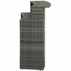 Tout neuf 🧨 HAPPYSHOPPING Table De Bar De Jardin Gris 120x55x110 Cm Resine Tressee ❤️ -Table haute Boutique 40267375 4